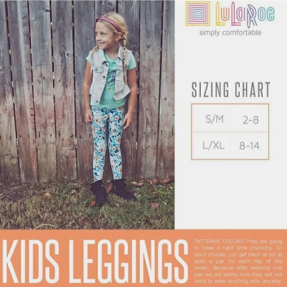 LULAROE Kids Christmas/Holiday Leggings - S/M